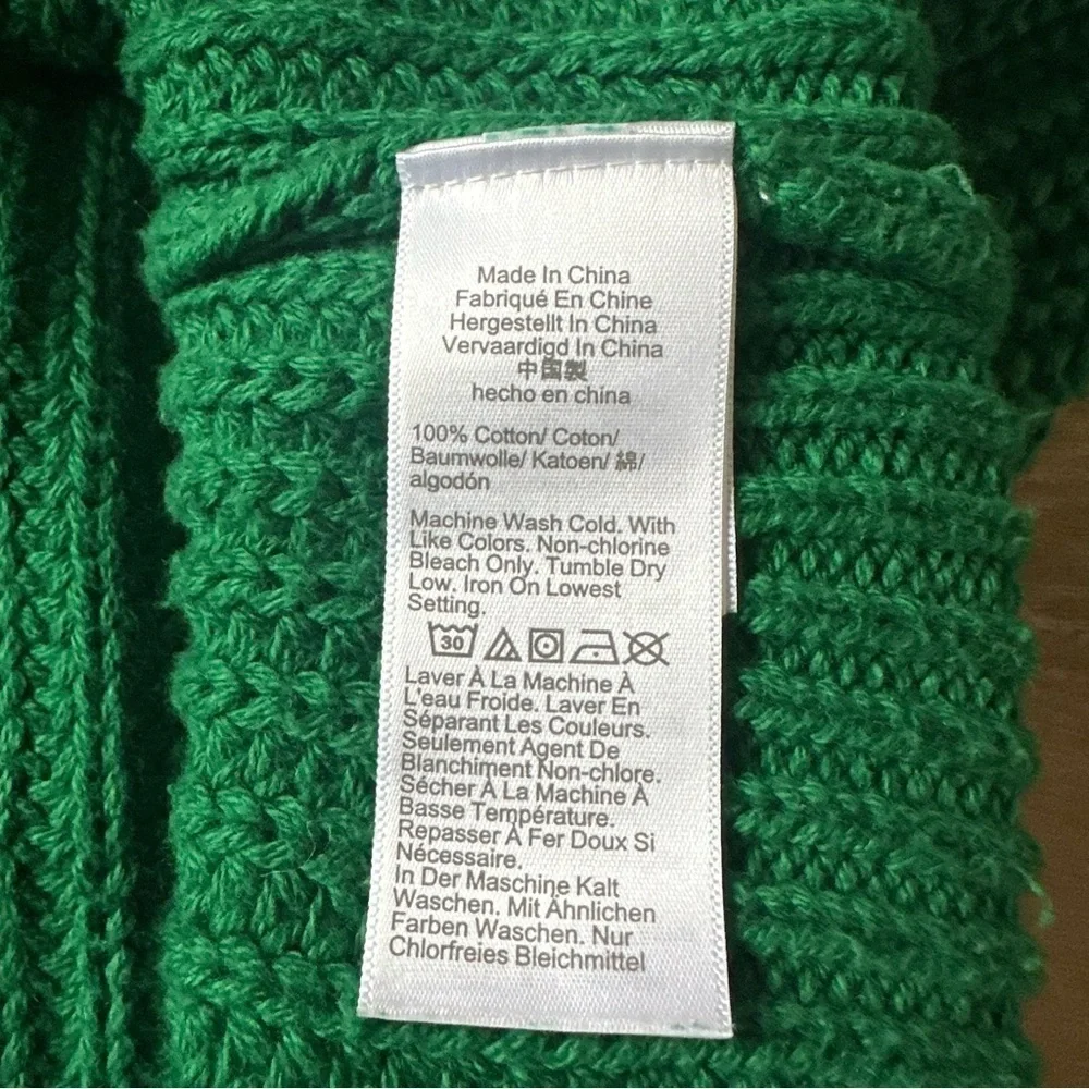 J. Crew 100% Cotton Green Turtleneck Sweater Green Sz M